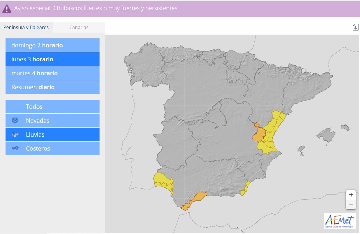 Ante los avisos de la AEMET por lluvias intensas el lunes 3 de marzo, la Confederación Hidrográfica del Ebro recuerda que podrían producirse crecidas en cualquier curso fluvial de las cuencas de los ríos Guadalope, Matarraña y bajo Ebro (baix Ebre), en Teruel, Tarragona y Castellón